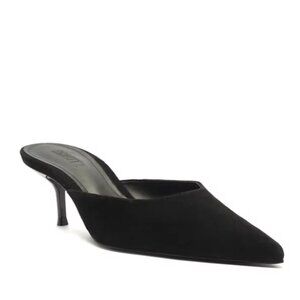 SCHUTZ Julie Pumps Black Suede Kitten Heel Mules